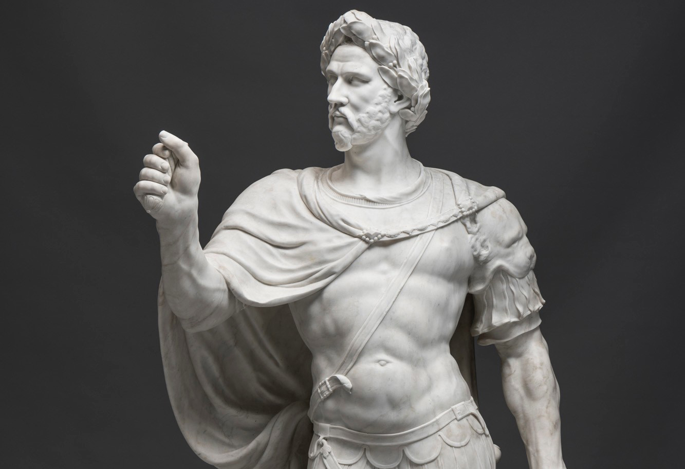 early modern sculpture of the Roman emperor Constantine the Great from the collection of the Stiftung Preußische Schlösser und Gärten Berlin-Brandenburg