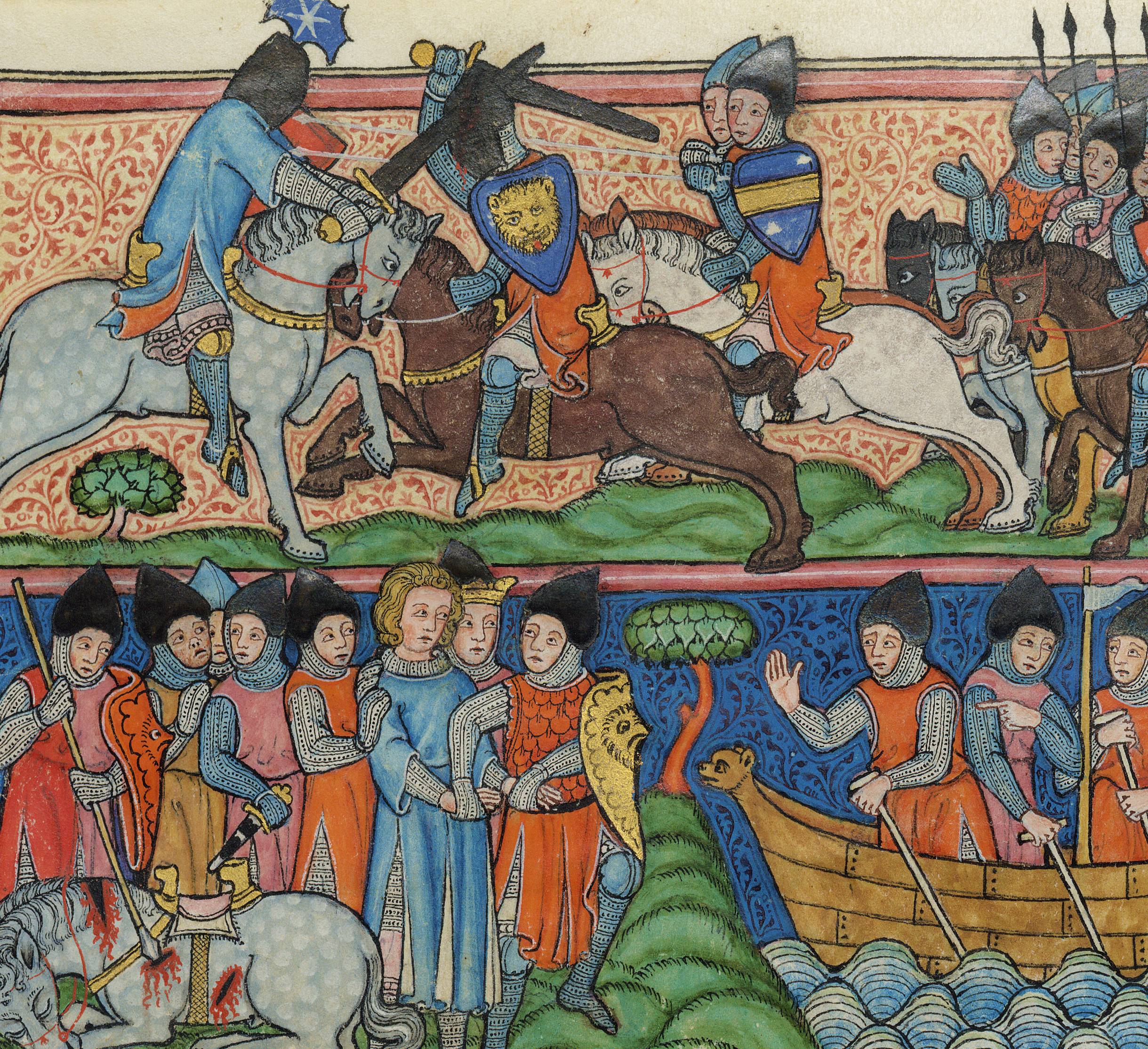 medieval depiction of franks fighting saracens